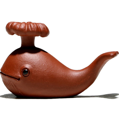 Dophin Statue Small Table Decoration Yixing Zisha Tea Pet Holder For Pot Lid New