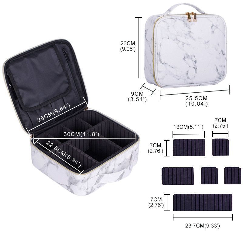 Marble Print Cosmetic Bag Make Up Portable Travel Storage Makeup Case Travelling
