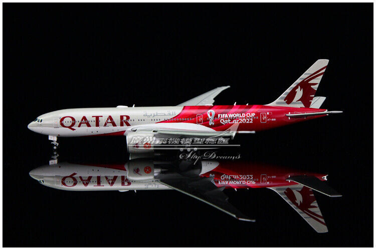 1:400 JC Wings QATAR BOEING 777-200LR Passenger Airplane Flap Down Diecast Model