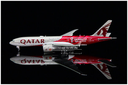 1:400 JC Wings QATAR BOEING 777-200LR Passenger Airplane Flap Down Diecast Model