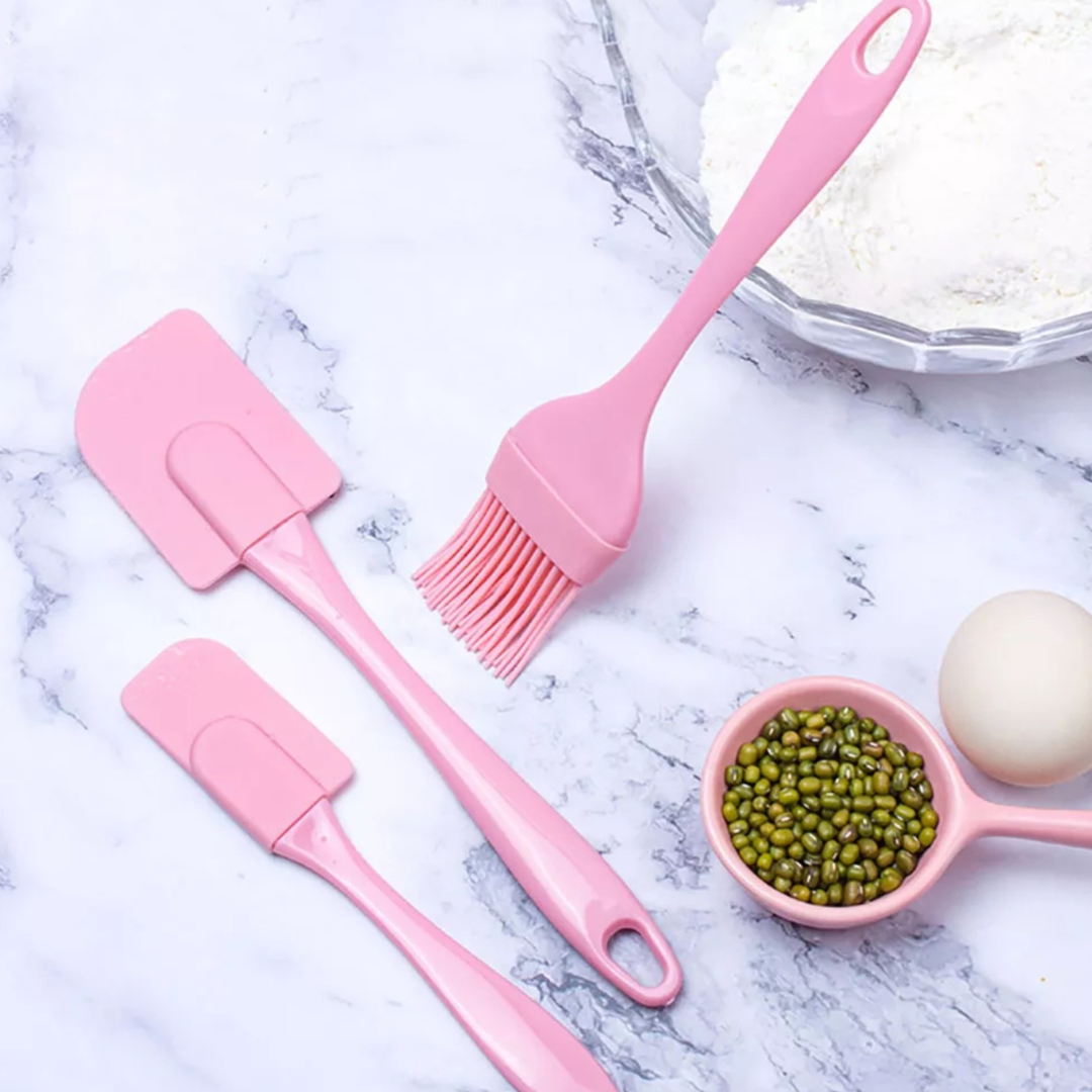 3pcs Spatula Set Non stick Silicone Heat Resistant Baking Kitchen Tools Spatulas