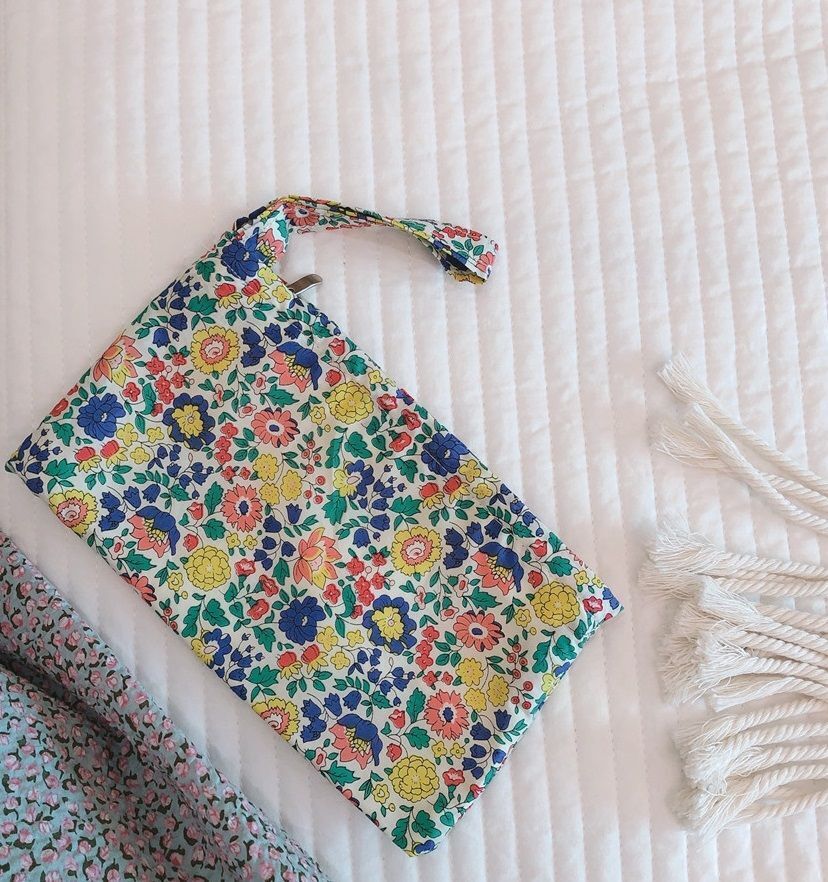 Floral Coin Purse Cotton Pouch Cosmetic Bag Fabric Make Up Organizer Storage Bag