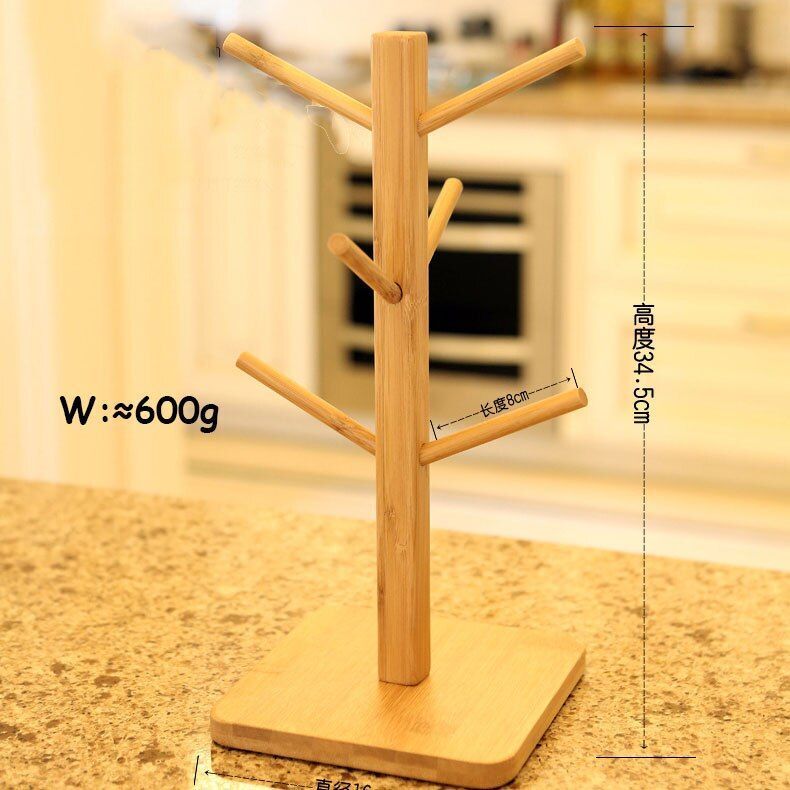 Wine Glass Holder Drying Rack Storage Shelf Home Bottle Display 24.5x25cm Bamboo