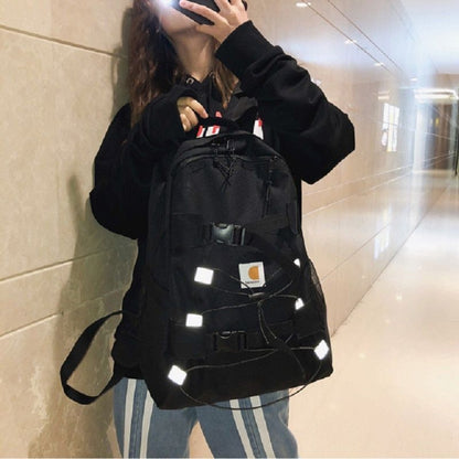 Large Backpacks Solid Zipper Purse Traveling Bags 33*17*43 CM Oxford Nylon Black