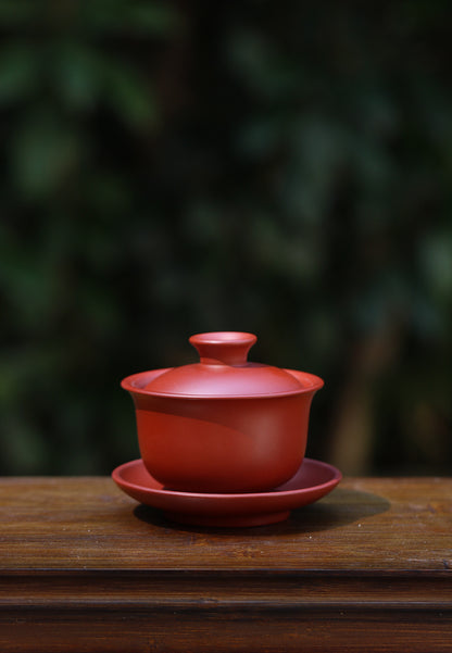 Real Yixing Zisha Gaiwan Dahongpao Clay Cup Bowl Cover The Bowl Tea Bowl & Mat