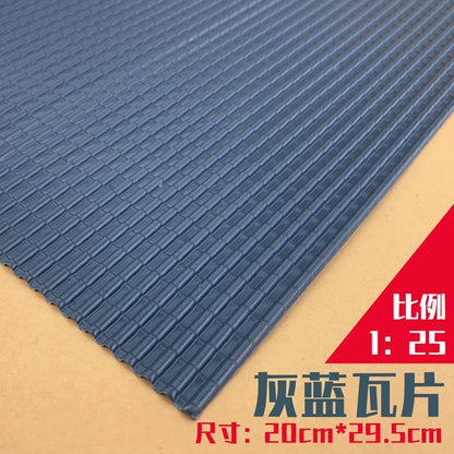 Model Building Material 2Pcs Simulation PVC Roof Tile Wall DIY Scene Diorama Kit