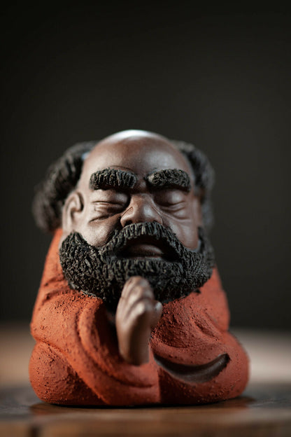 Chinese Yixing Zisha Bodhidharma Pottery Arhat Damo Dharma Buddha Tea Pet