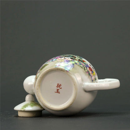 Jingdezhen Pink Character Child Picture Tea Pot