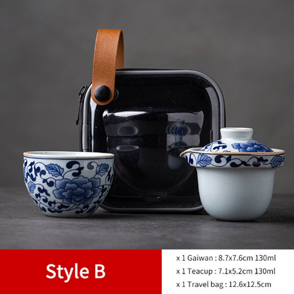 Cute Deer Ceramic Tea Cups and Sets Portable Travel Tea Set