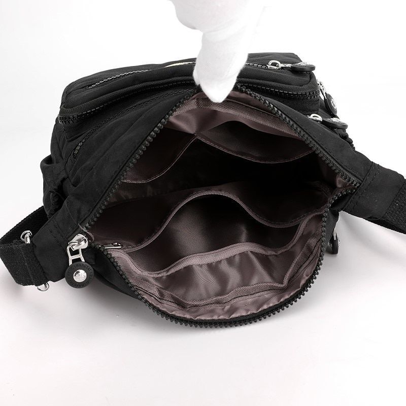 Handbag Nylon Single Shoulder Shell Bags Crossbody Travel Shopper Purse Purple