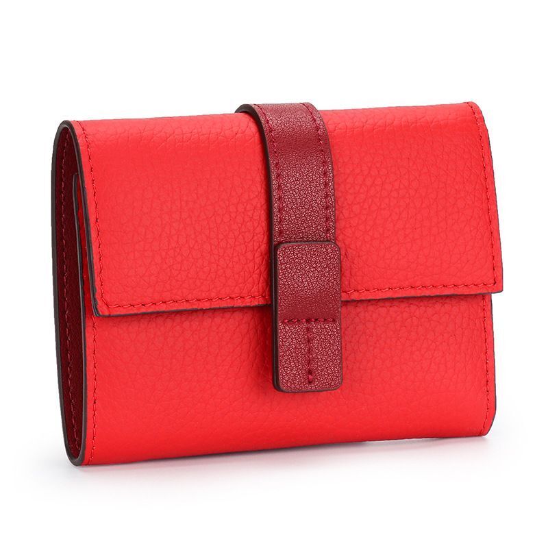 Coin Purse Short Wallets Trifold Money Bag Flap Snap Cowhide Card Holder Clutch