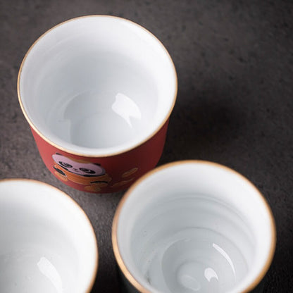 Deer Ceramic Teacup Cute Panda Tea Cup 100ml