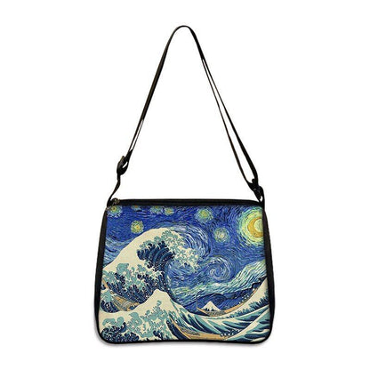 Famous Paintings Handbag Women Shoulder Bags Shopping Bag Canvas Pouch Zipper