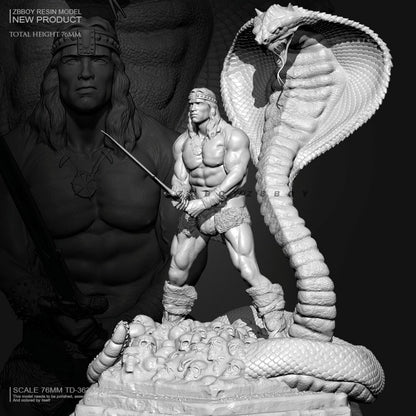 1/24 76mm Resin Figure Model Arnold the Warrior and Naja unassembled unpainted