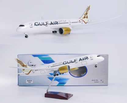 1:130 43CM GULF AIR BOEING 787 Passenger Plane Landing Gear Resin Aircraft Model
