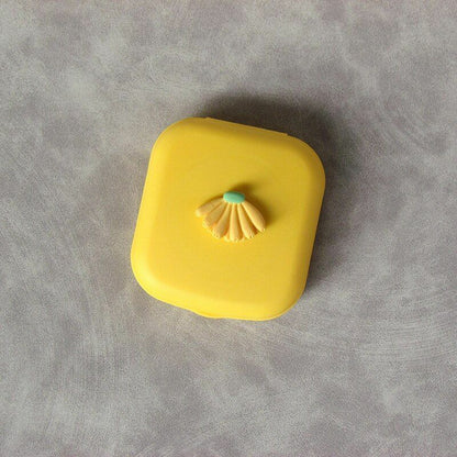 Contact Lens Case Box Mirror Women Mini Square Lovely Eyes Container Bag Travel