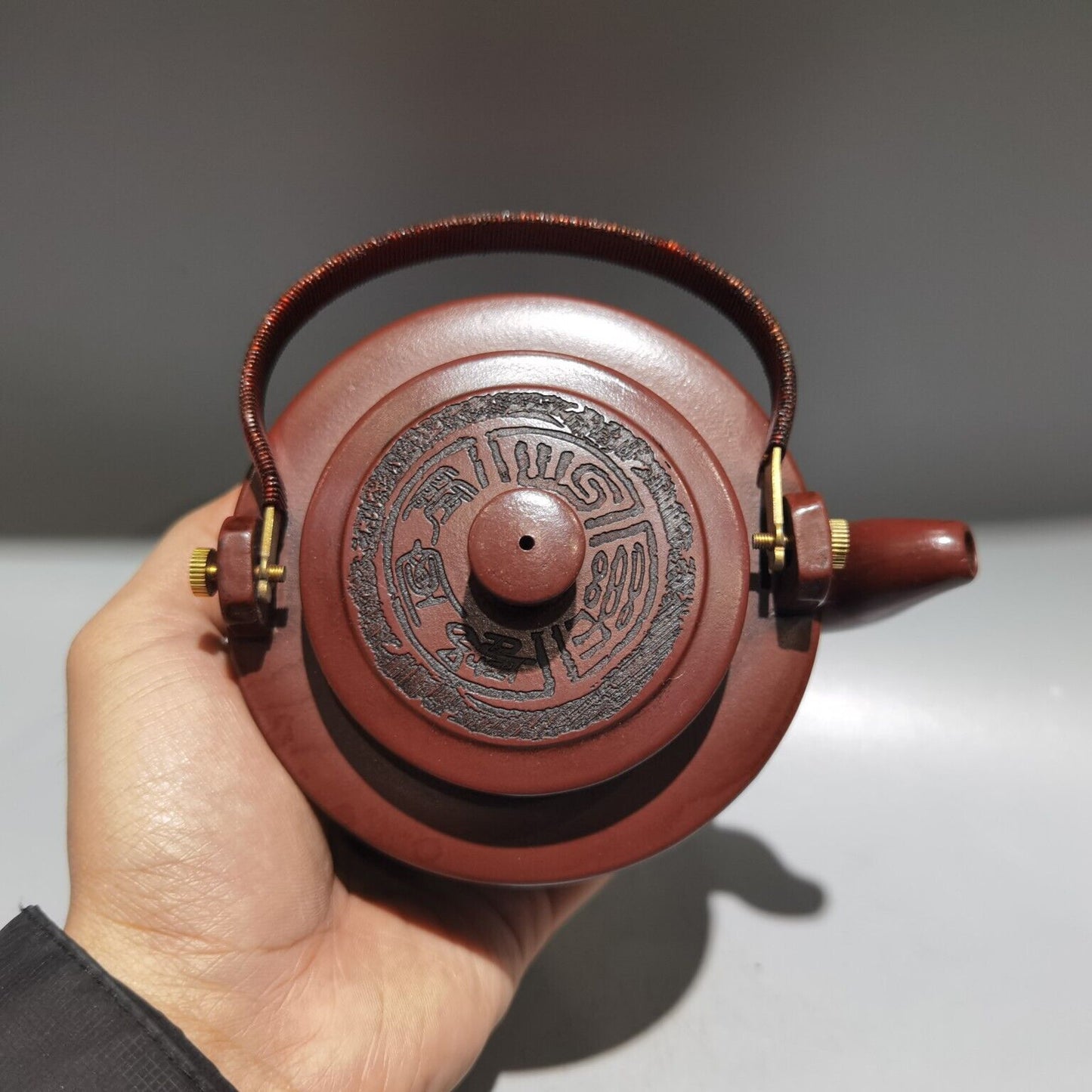 Vintage Chinese Yixing Purple Clay Teapot Zisha Ceremony Carving Collectible Art