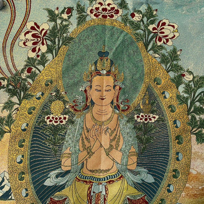 Ancient Tangka Embroidery Guanyin Bodhisattva in Tibet, China 60*90CM（观音菩萨6566）