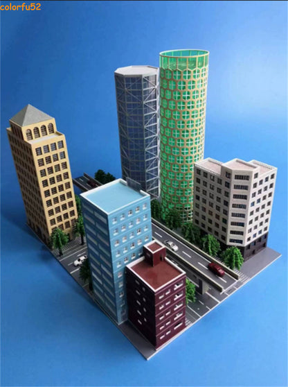 1/300 Scale City Scene Building Viaduct High-Rise Building Model Set Toy Prop