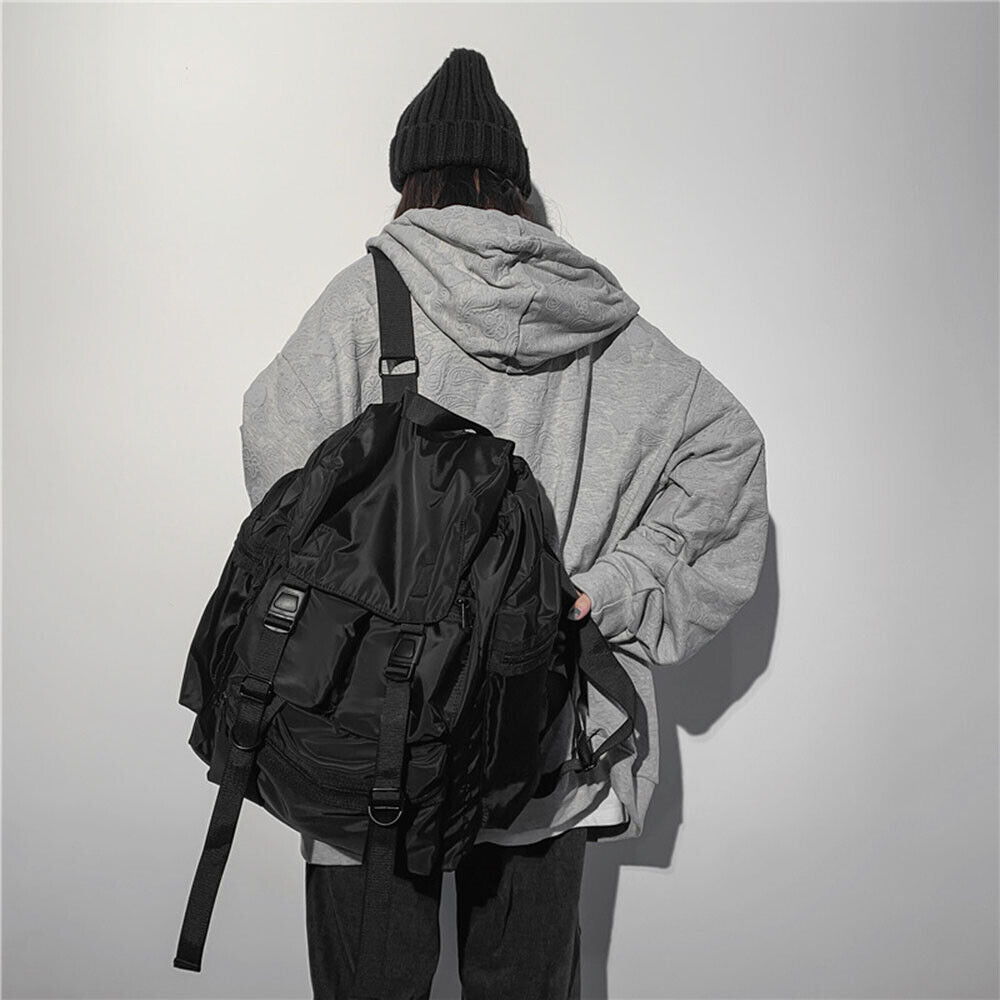 Shoulder Bag Waterproof Nylon Unisex Bag Couple Black Backpacks Harajuku Simple