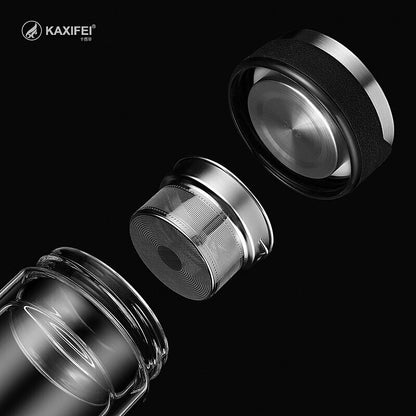 Double Layer Glass Water Bottle Transparent Bottles Stainless Steel Tea Infuser