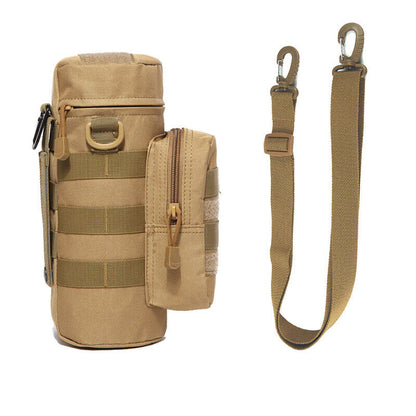 Tactical Molle Water Bottle Pouch Kettle Climbing Waist Shoulder Bag Outdoor