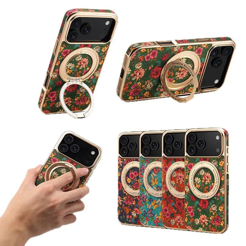 Flower Kickstand Cellphone Cases Magnetic 360° Phone Case for iPhone17promax/16