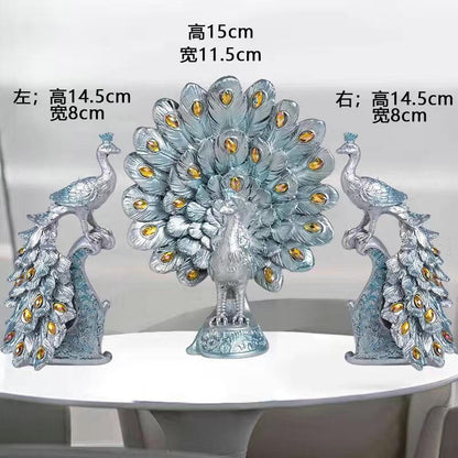 Peacock Resin Crafts Store Wedding Birthday Gift Figurine Home Art Decor