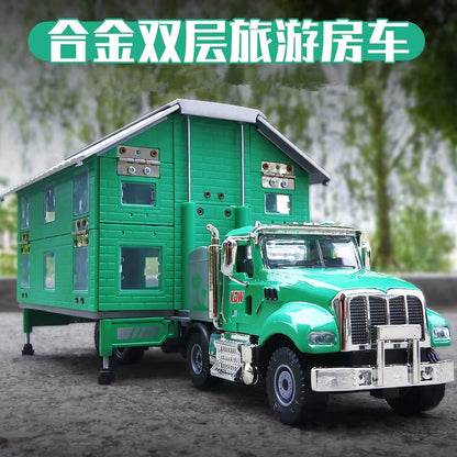 Alloy Luxury RV Recreational Vehicle Car Model Metal Camper Van Motorhome Double