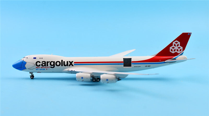 GeminiJets Cargolux for Boeing B747-8F LX-VCF Blue mask open nose 1/400 plane