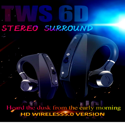 1Pair-Bluetooth 5.0 Earpiece Wireless Headset Noise Cancelling Earbuds Trucker