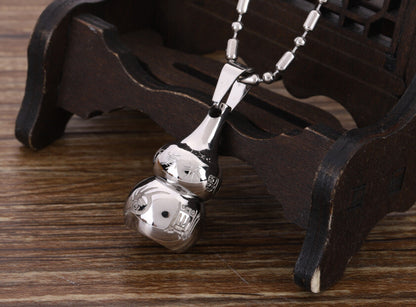 Titanium Steel Gourd Waterproof Medicine Box Pill Case Talisman Necklace Pendant