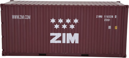 1:20 ZIM 20GP Shipping Container Model Abs Resin & Wood Toy Home Decoration Gift