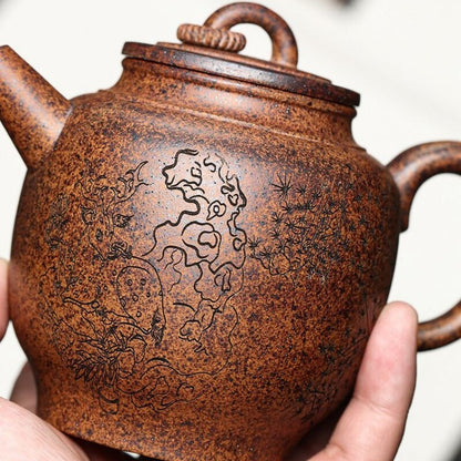 Handmade Teapot With Certificate Paper Marked Real Yixing Zisha Pot 320ml 7 Hole