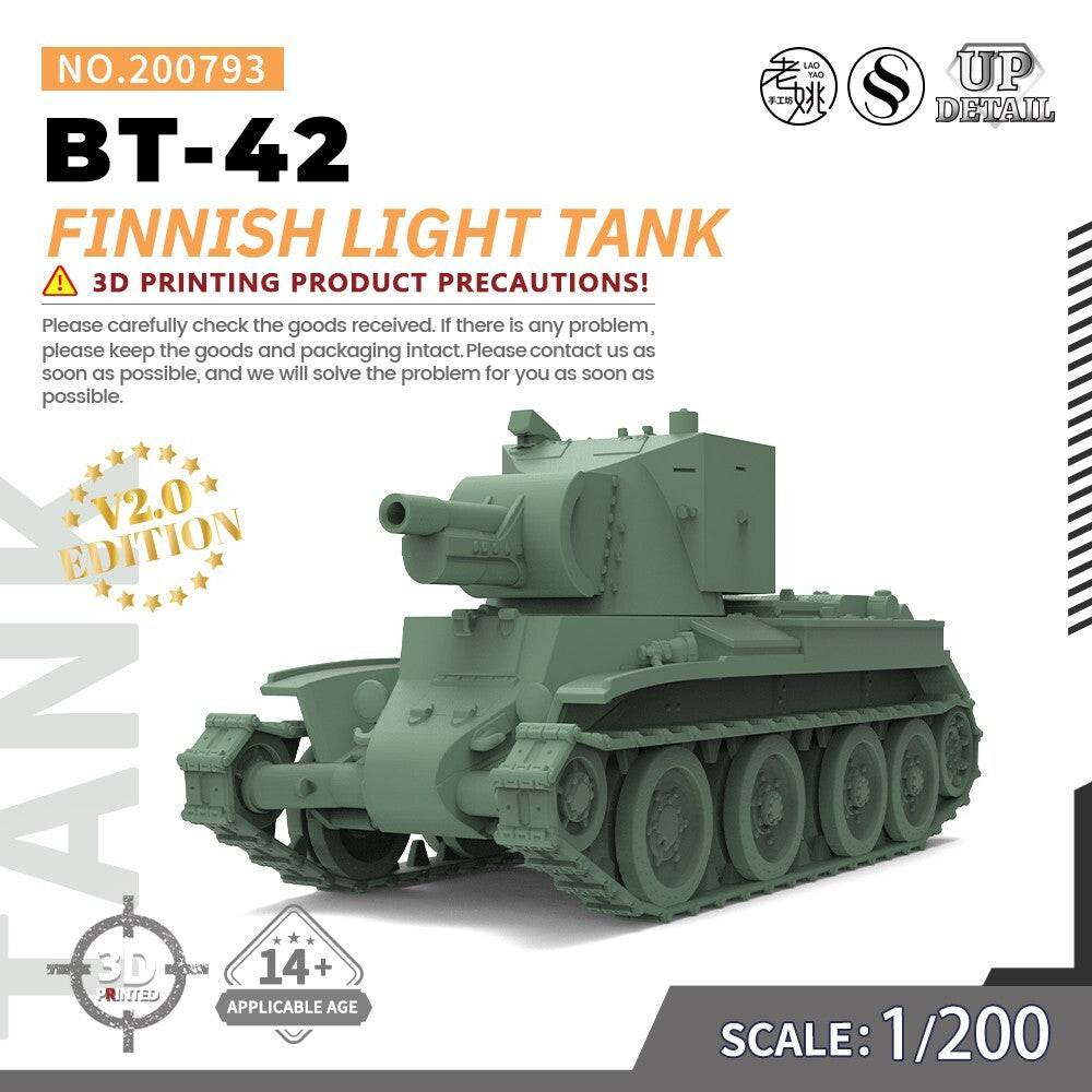 SSMODEL SS200793 1/200 Military Model Kit Finnish BT-42 Light Tank