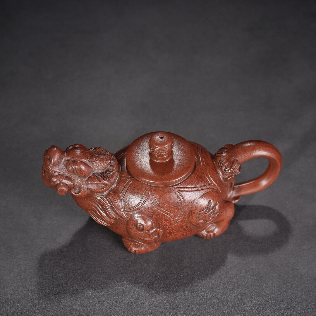 Chinese Yixing Zisha Clay Handmade Exquisite Teapot （龙龟 底款：陈鸣远）