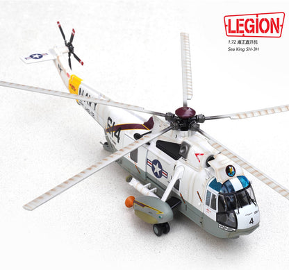 1:72 LEGION Sea King SH-3H U.S. NAVY HS-12 Helicopter Diecast Aircraft Model