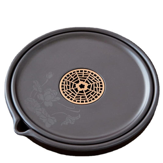 17.6cm China Wood Tea Tray Teapot Holder Kung Fu Tea Set Tea Ceremony