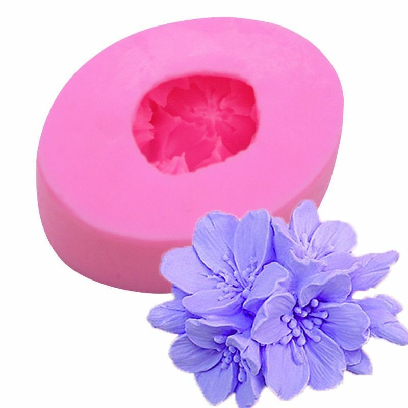 3D Rose Flower Form Soap Mold 7.2x5.5x3.4cm Silicone DIY Cake Craft Making Tools