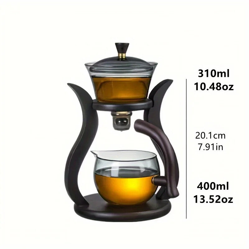 New Kung Fu Tea Set Semi Automatic Glass Teapot Set Magnetic Switch Teacup Set