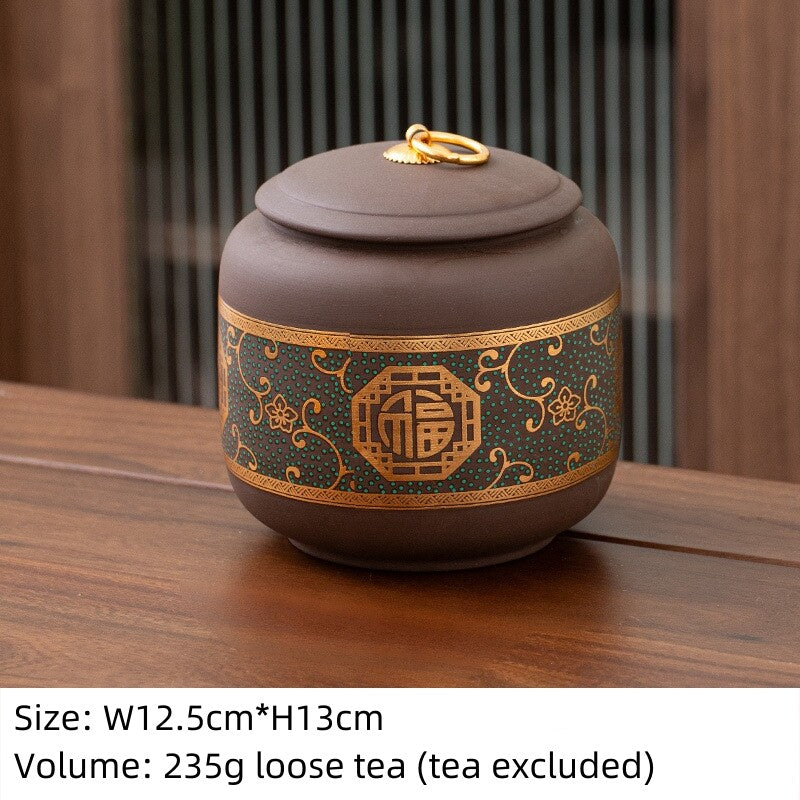 Sealed Tea Canister With Lid Small Yixing Zisha Purple Clay Jar For Loose Tea