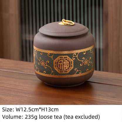 Sealed Tea Canister With Lid Small Yixing Zisha Purple Clay Jar For Loose Tea