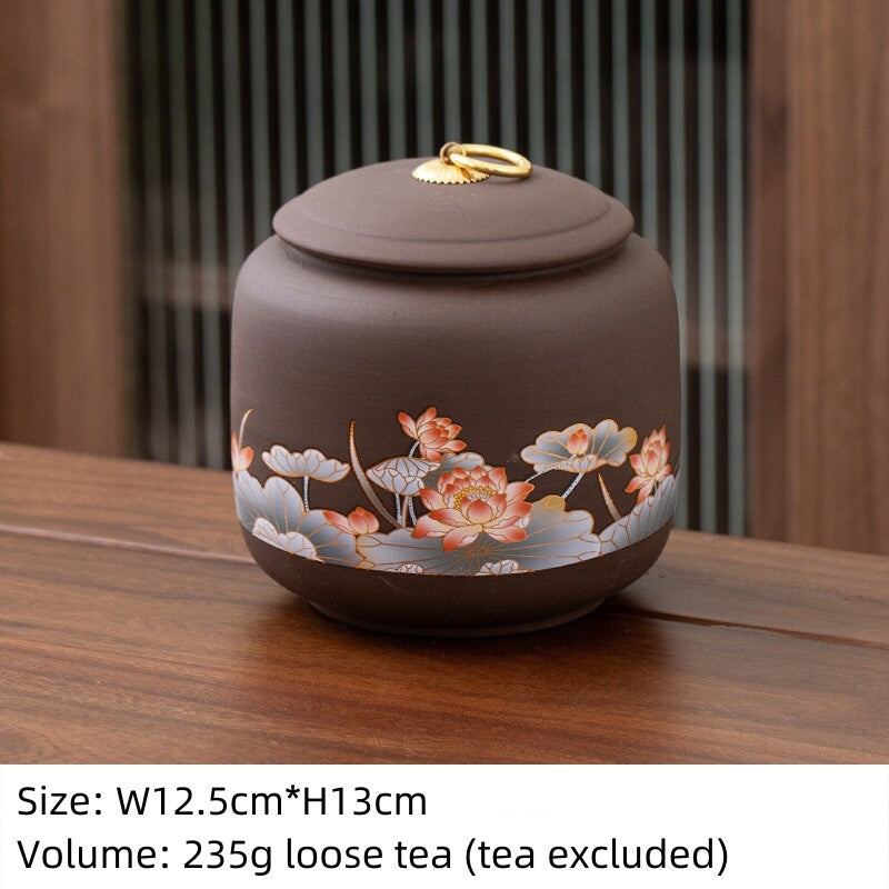 Sealed Tea Canister With Lid Small Yixing Zisha Purple Clay Jar For Loose Tea