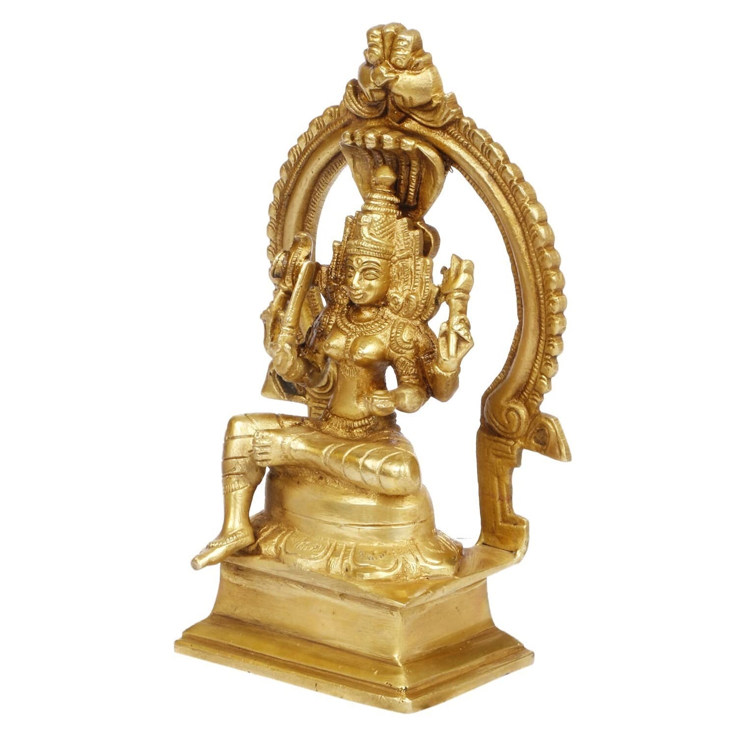 Hindu God Lord Brass Parvati Uma Idol Sitting On Throne Idol Statute Figurine