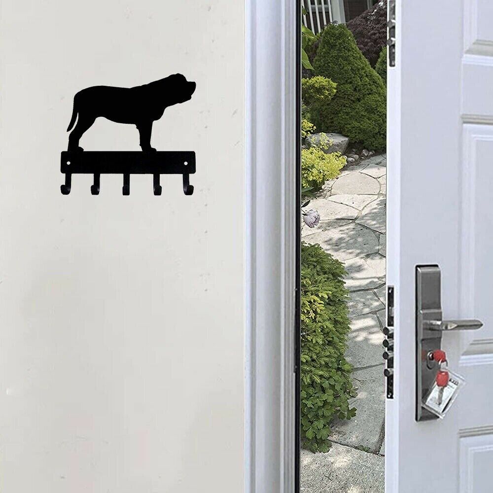Mastiff Dog Key Rack Hanger Wall Hook Up Crafts Home Metal Pendant Wall Art