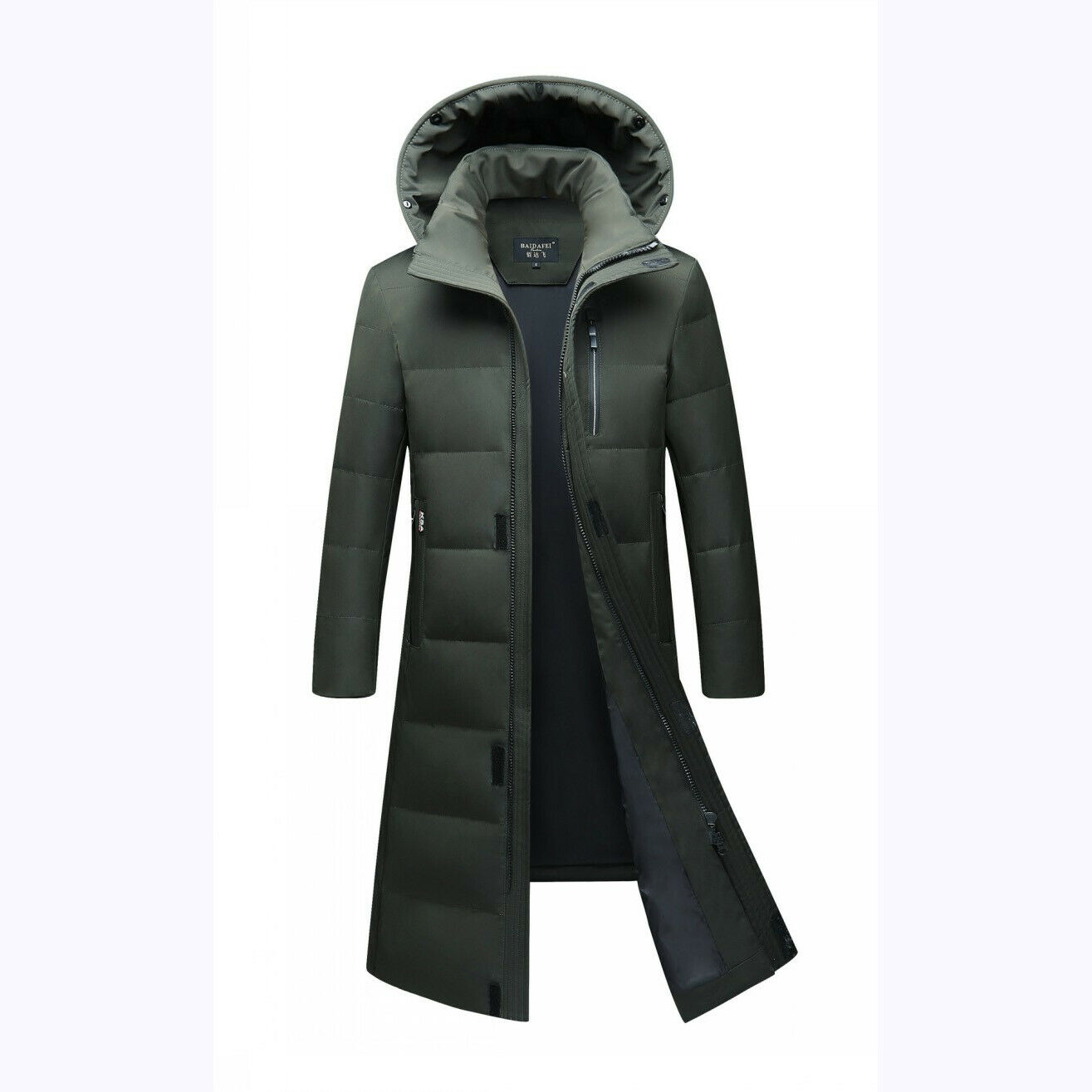 Winter Mens Long Puffer Warm Hooded Parka Duck Down Jacket Coat Fur Collar Thick