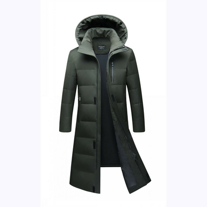 Winter Mens Long Puffer Warm Hooded Parka Duck Down Jacket Coat Fur Collar Thick