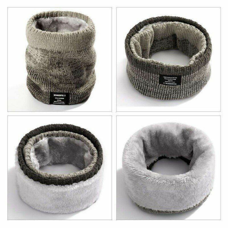 Winter Hiking Scarf Bandana Mask Cashmere Knitted Neck Warmer Face Fleece Shawl