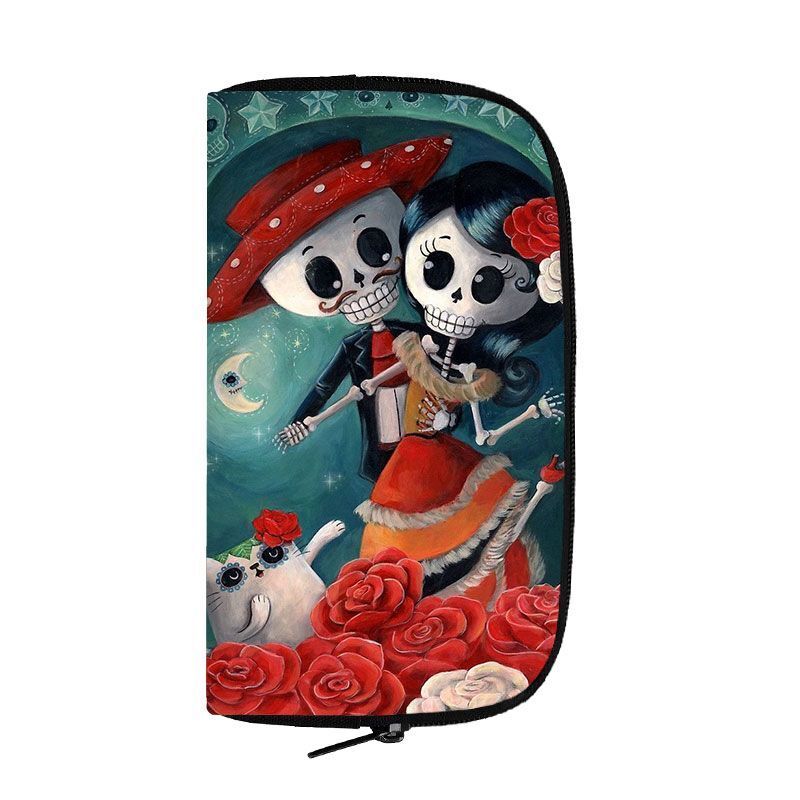 Cartoon Gothic Wallets Cute Purse Clutch Bag Phone Holder Ladies Coin Bags Long