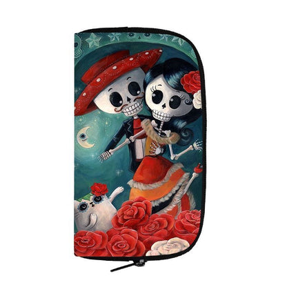 Cartoon Gothic Wallets Cute Purse Clutch Bag Phone Holder Ladies Coin Bags Long